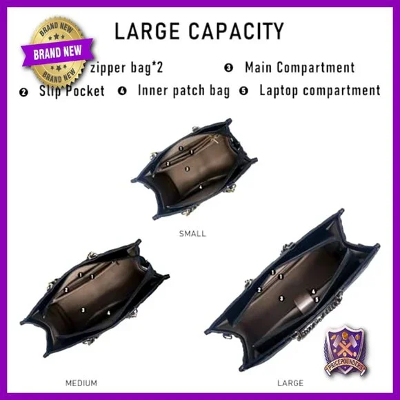 Quilted Tote Bag with Detachable Shoulder Strap Elegant Retro Minimal Purse - Picture 5 of 6